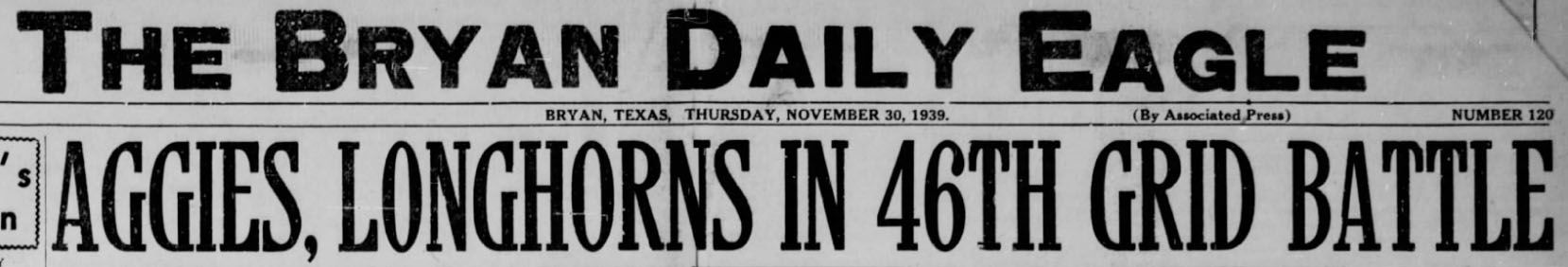 The Eagle Archives: November 30, 1939